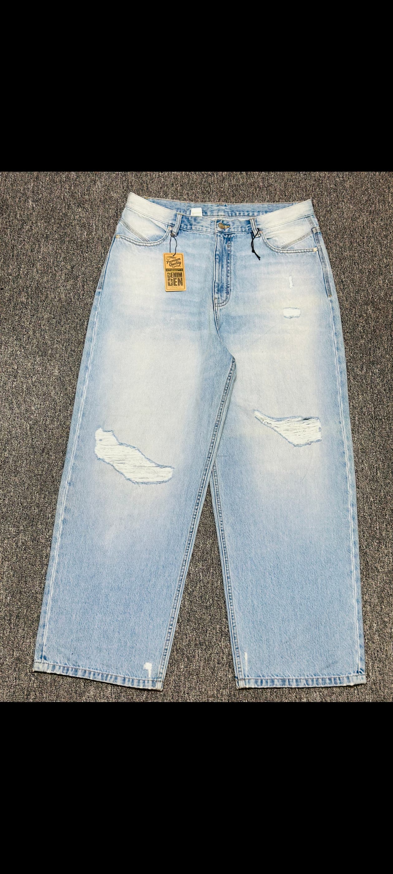 Glamorous Light Wash Ripped Wide-Leg Jeans