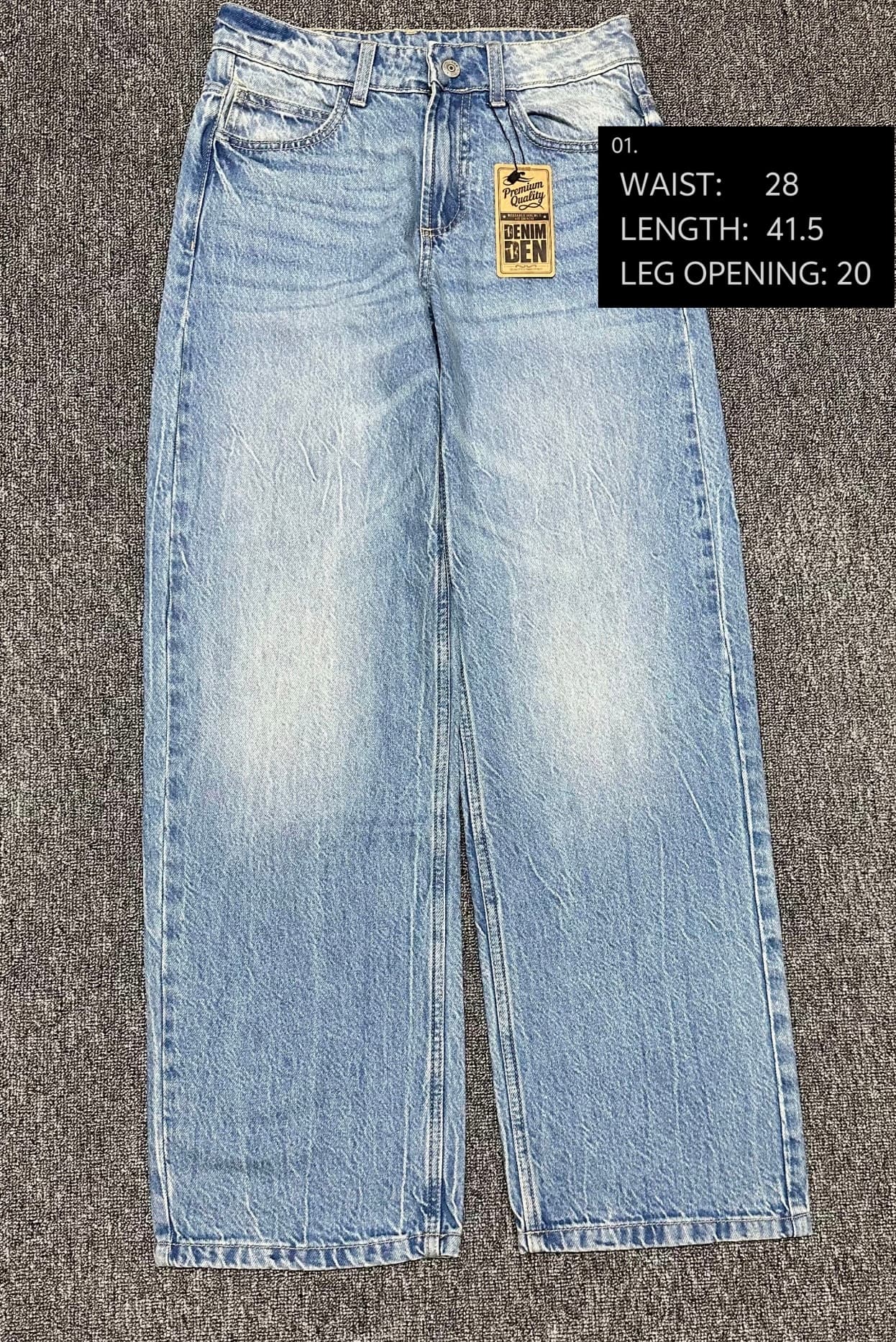 Light blue wash baggy jeans