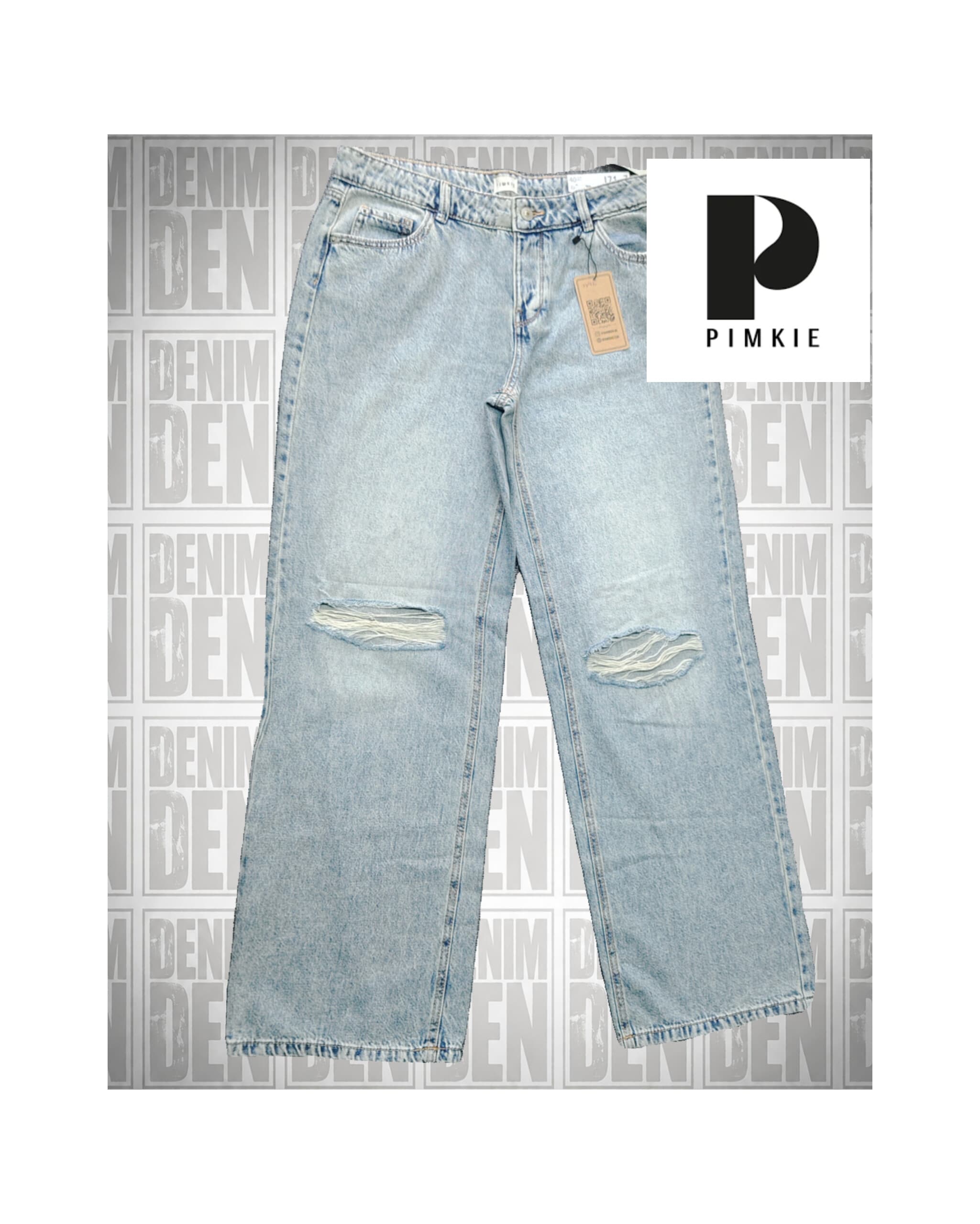 PIMKIE Low-rise wide-leg jeans with knee holes/slits.
