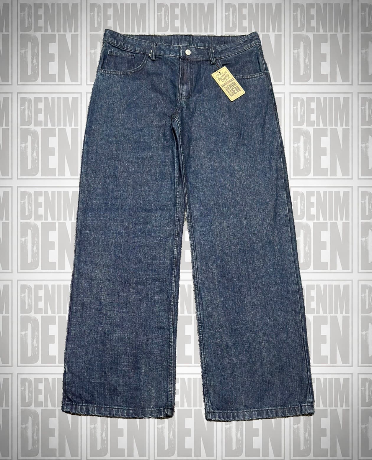   Dark blue / Indigo wash Straight wide cut jean