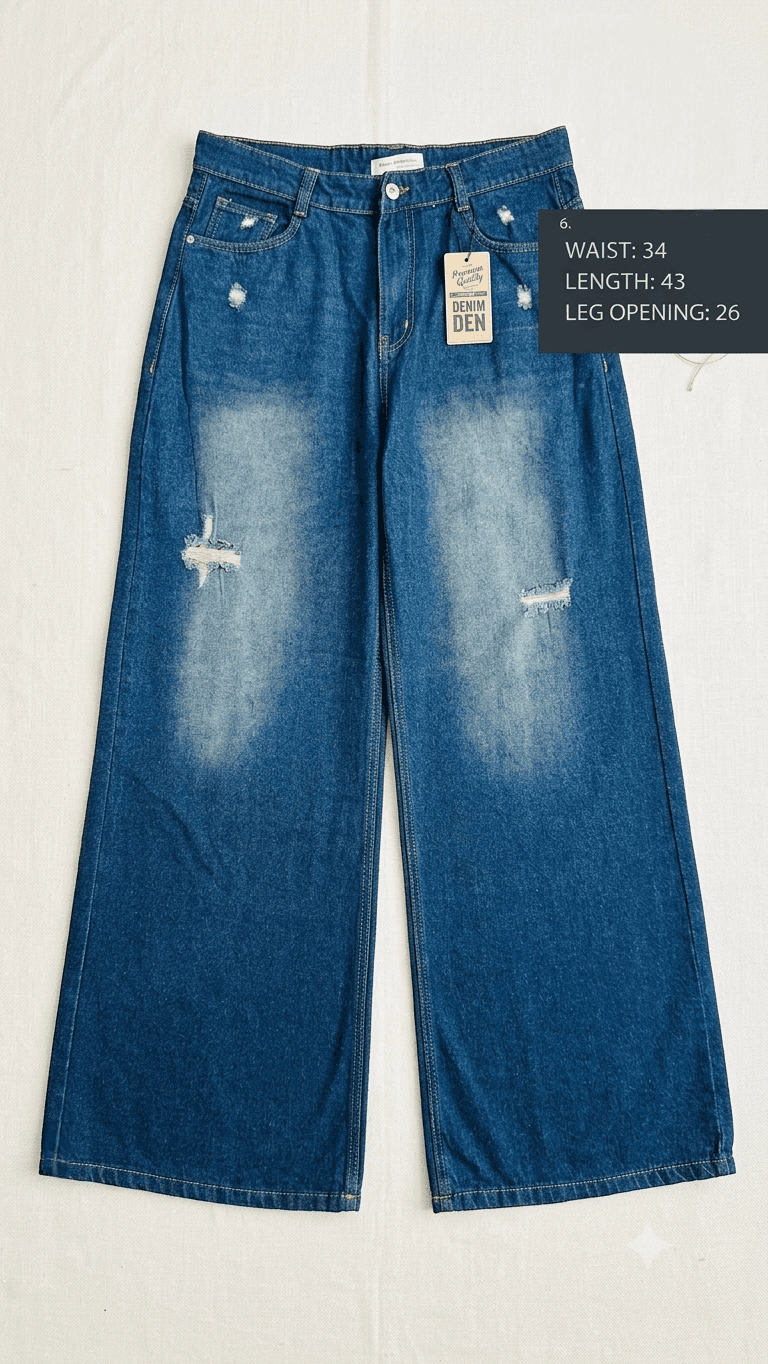 ECLIPSE wide leg blackish blue palazoo jeans. 2