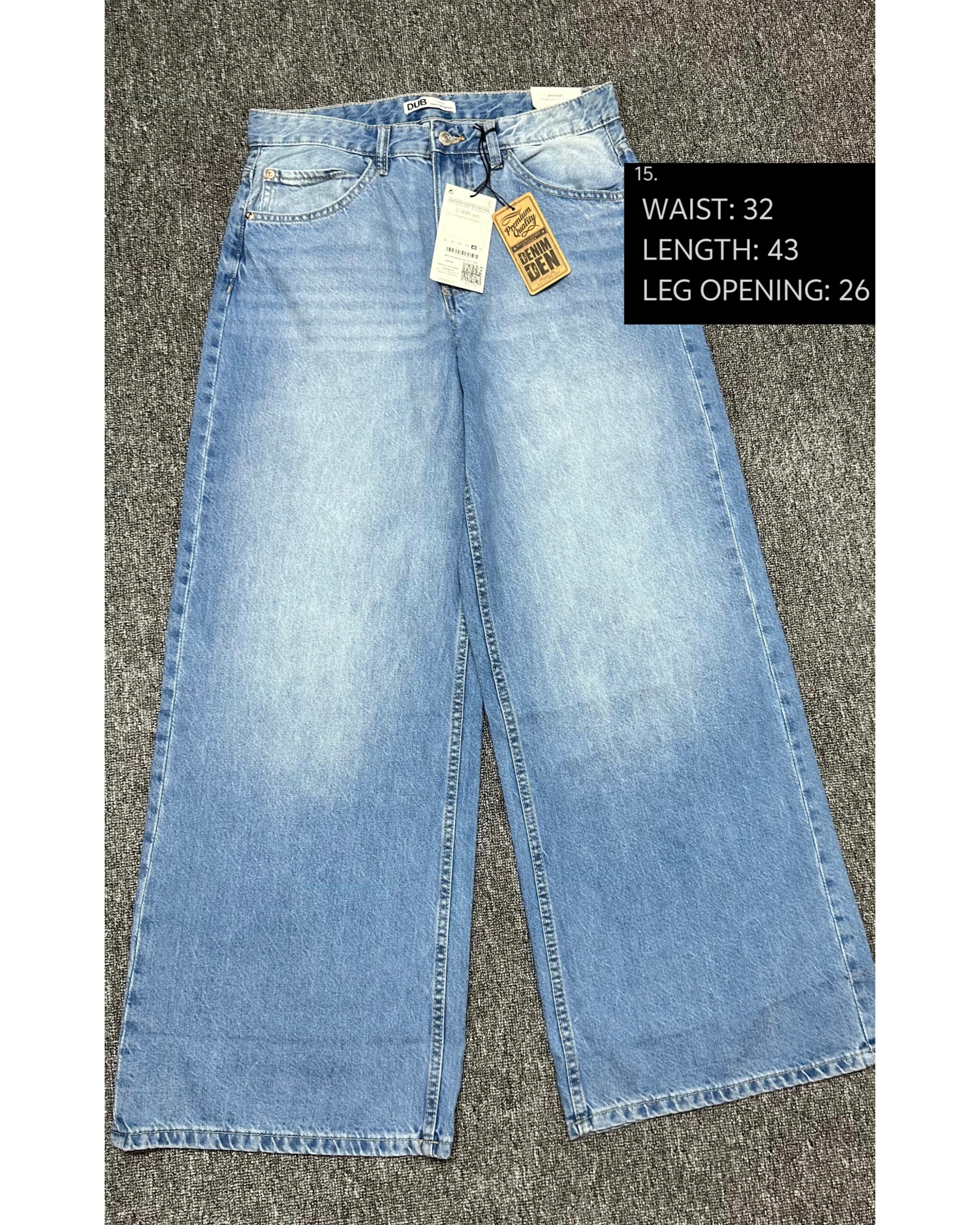 DUB wide leg opening palazoo jeans.