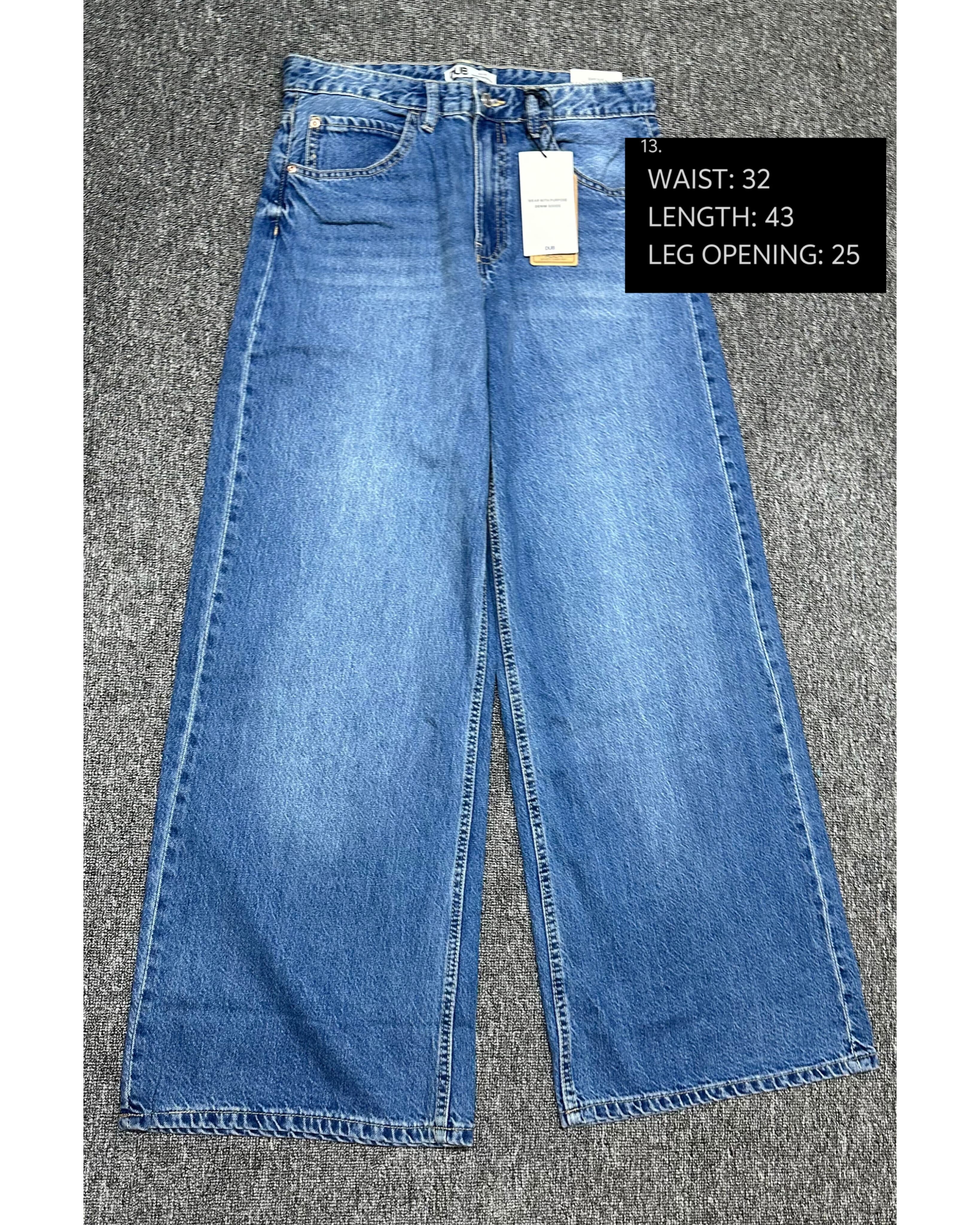 DUB wide leg opening palazoo jeans.